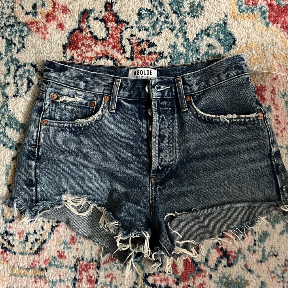 AGOLDE RAW HEM JEAN SHORTS